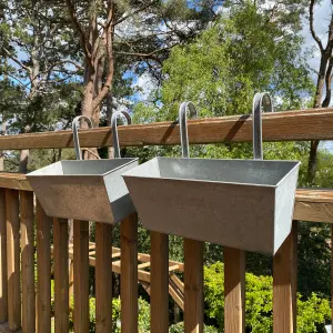 Zinc Balcony Hanging Planters (Set of 2)