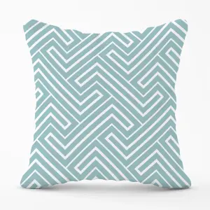 Blue And White Geometric Pattern Cushions 45cm x 45cm