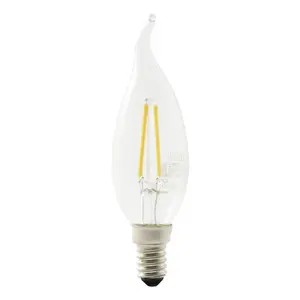 Diall E14 1.8W 250lm Clear Candle Warm white LED filament Light bulb