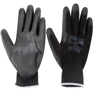 Excel Durable Grip Working Gloves Black Size XL Pack of 12