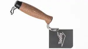 Toolty Corner Lining External Angled Trowel with Cork Handle 80x60mm Stainless Steel for Plastering Finishing DIY