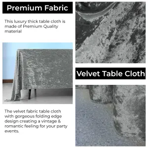 Diamond Velvet Square Tablecloth, Sliver , 54 Inch x 54 Inch