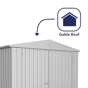 Absco 10ft x 15ft Garden Utility Workshop Silver Apex Roof Storage Shed Double Doors