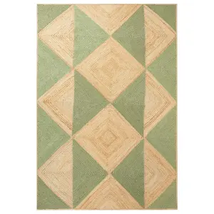 Jute Area Rug 160 x 230 cm Beige and Green CALIS