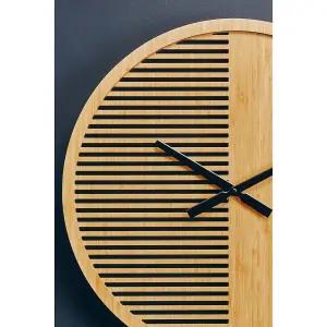 Interiors By Premier Easily Maintained Large Wooden Wall Clock, Large Wood Dial Clock In Kitchen, Contemporary Large Wall Clock