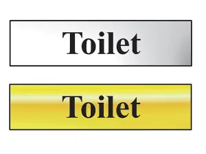 Elegant Polished Chrome Toilet Sign 200 x 50mm