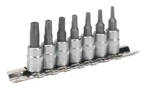 Sealey TRX-TS Security Socket Bit Set 7 Pieces - 1/4" Square Drive Tool SX106