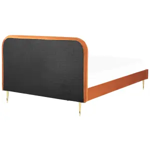 Velvet EU Super King Size Bed Orange FLAYAT