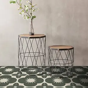 Quadrostyle Toledo Dark Olive Wall and Floor Tile Vinyl Stickers 30cm(L) 30cm(W) pack of 4