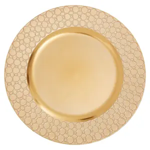 Maison by Premier Dia Gold Charger Plate With Octagon Pattern Rim