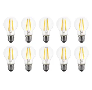 150w Equivalent LED Traditional Looking Filament Light Bulb A60 GLS E27 Screw 10.5w LED - Warm White - Pack of 10