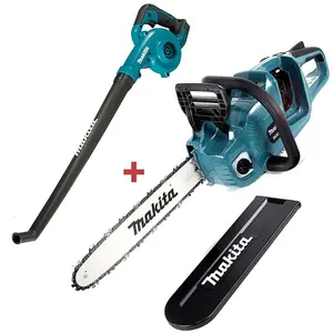 Makita DUC353Z Twin 18v / 36v LXT Cordless 35cm Chainsaw & DUB186Z Blower Bare