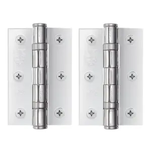 AFIT Polished Chrome Door Hinges - 3 Inch / 76mm  Internal Fire Door Hinges - 1 Pair