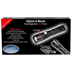 Clulite Adjust-a-Beam Torch AB200 LED Rechargeable Torch With Adjustable Beam