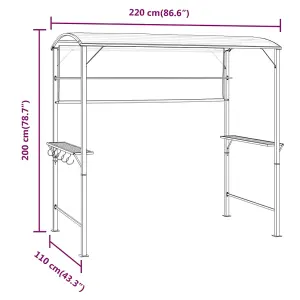 Berkfield Gazebo with Roof 220x110x200 cm Anthracite