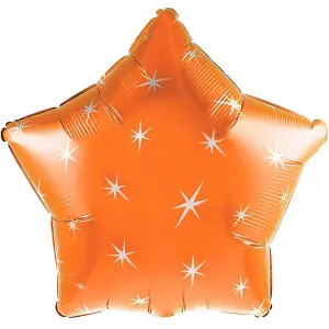 Creative Party Sparkle Star Foil Balloon Orange (One Size)