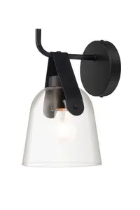 GoodHome Calume Bell Matt Black Wired LED Wall light