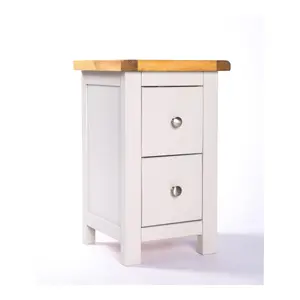 Argenta 2 Drawer Petite Bedside Table Chrome Knob