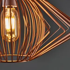 ValueLights Sinat Disperse Geometric Design Copper Wire Basket Cage Ceiling Pendant Light Shade