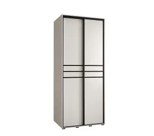 Crisp White Sliding Door Wardrobe H2050mm W1000mm D600mm - Minimalist Design for Versatile Storage