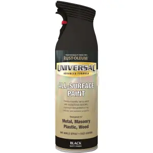 Rust-Oleum Universal Black Matt Multi-surface Protector Spray paint, 400ml