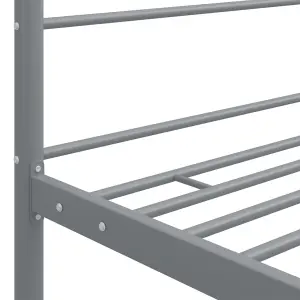 Berkfield Canopy Bed Frame Grey Metal 180x200 cm 6FT Super King