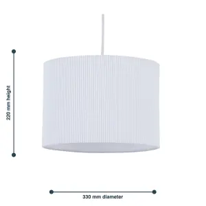 First Choice Lighting Set of 2 White Pleated 33cm Pendant Lightshades