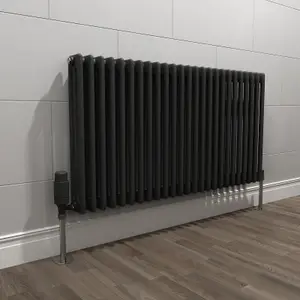 Nes Home 1145 X 600 mm Triple Column Matte Black Radiator