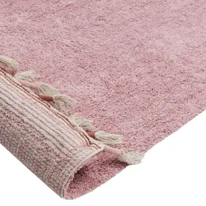 Cotton Area Rug 140 x 200 cm Pink CAPARLI