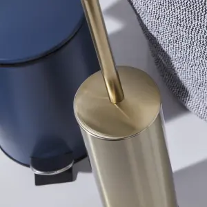 GoodHome Cavalla Steel Gold effect Toilet brush & holder