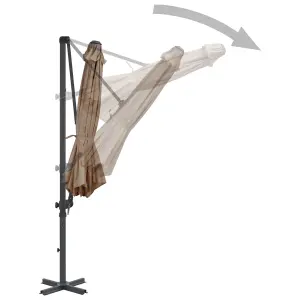 Berkfield Cantilever Umbrella with Aluminium Pole Taupe 300 cm