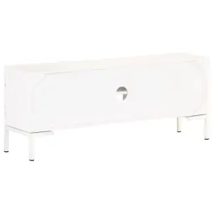 Berkfield TV Cabinet White 115x30x46 cm Solid Mango Wood