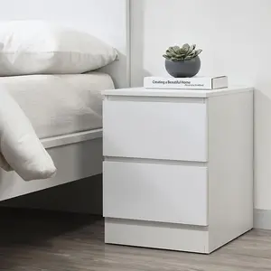 White 3 Piece Furniture Set Chest of Drawers Bedside Tables Birlea Oslo