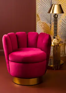 Interiors by Premier Beauly Wine Velvet Accent Chair