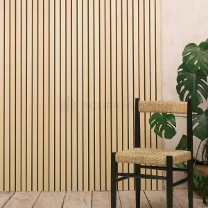 Acupanel Luxe Natural Ash Acoustic Wood Slat Wall Panel 240cm x 60cm