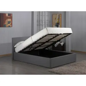 Fusion Grey Fabric Storage Bed - Available in Single, Small Double, Double & Kingsize