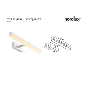 Nordlux Otis 60 2-Step Moodmaker Wall Light in White 60cm Wide