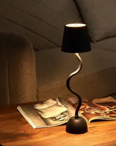 Wireless Metal Table Lamp Black VOUGA