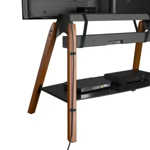 AVF Hoxton Quad Freestanding TV Stand, for TVs up to 86" - Dark Wood