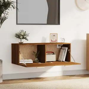 Berkfield Wall Cabinet Brown Oak 100x36.5x35 cm Engineered Wood