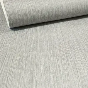 Plain Mid Neutral Grey Textured Wallpaper Modern Thick Quality Designer Decor