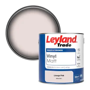 Leyland Trade Vinyl Matt Walls & Ceilings Emulsion Paint Limoge Pink (PPG1190-1) 2.5L