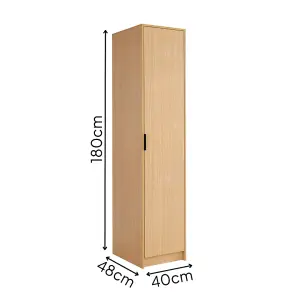 Home Source Phoenix 1 Door Wardrobe Oak