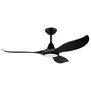 Remote Control Ceiling Fan & Light Matt Black Abs Plastic 15W Built in LED