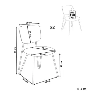 Set of 2 Dining Chairs NELKO Boucle Off-White