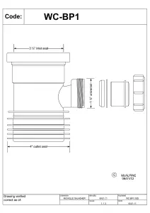 McAlpine WC-BP1 Boss Pipe for use with WC Connectors