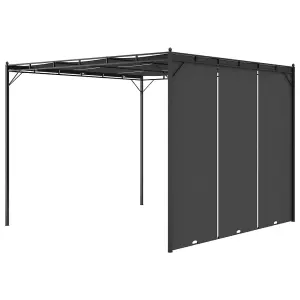 Berkfield Garden Gazebo with Side Curtain 3x3x2.25 m Anthracite