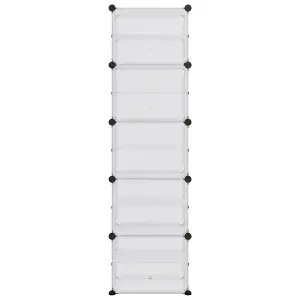 Berkfield Shoe Rack Transparent 44x31.5x153.5 cm PP