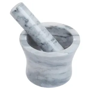 Maison by Premier Salerno Grey Marble Curved Mortar And Pestle