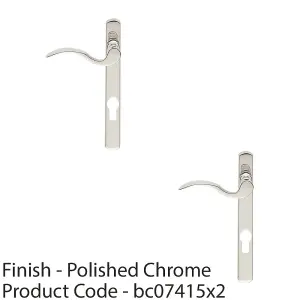 2 PACK - Multi-Point Locking Door Handle - EURO PROFILE - Slim Chrome LEFT HAND